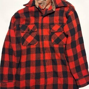 Red and Black Plaid Men's Jacket